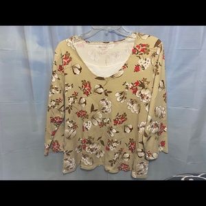 White Stag Womens Floral Top 100% Cotton XL/XG